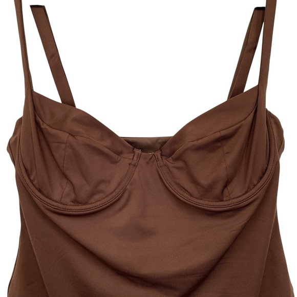 Londre The Amalfi Underwire One Piece Bathing Suit Size XXL Brown Espresso New - Picture 4 of 7